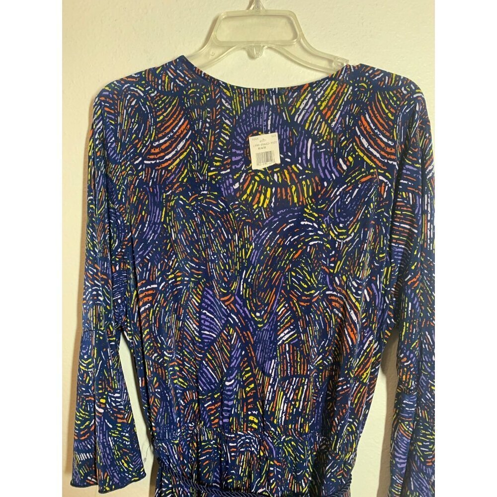 NWT Mlle Gabrielle Dress Business Casual Colorful Blue Office Women Plus Size 2X - Picture 3 of 7